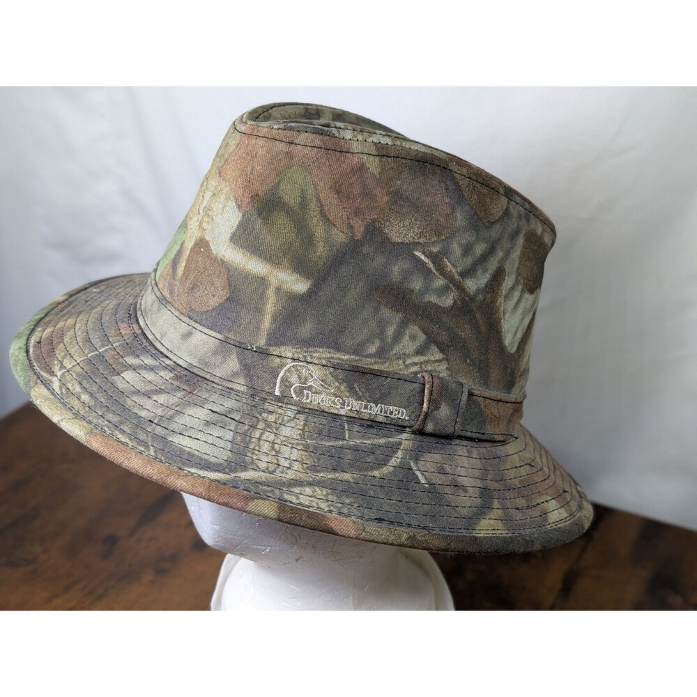 Outdoor Cap Fedora Hat Unisex Medium Mossy Oak Camo Brown Green